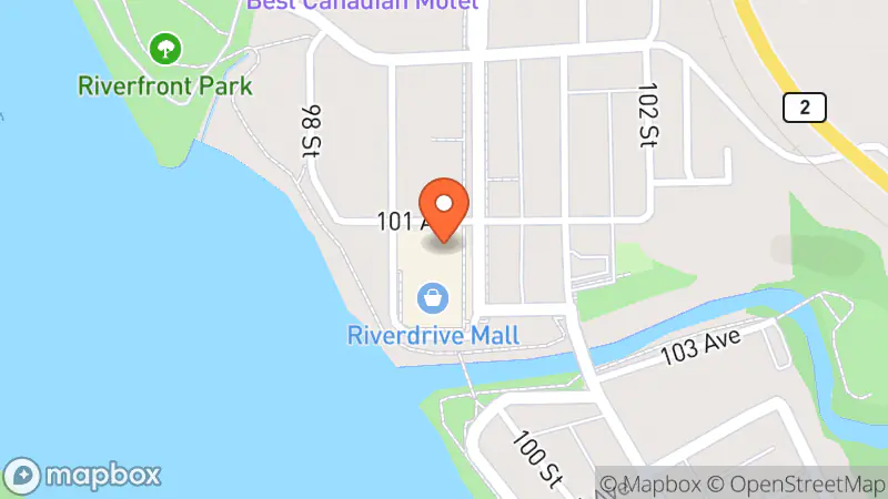 Map showing location of Peace thrift & donations