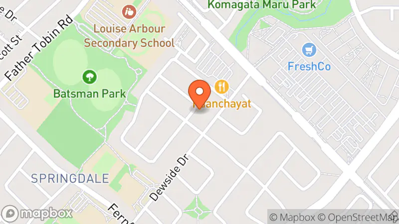 Map showing location of peakpoint.ca