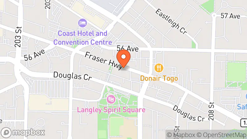 Map showing location of Penny Pincher Thrift Store