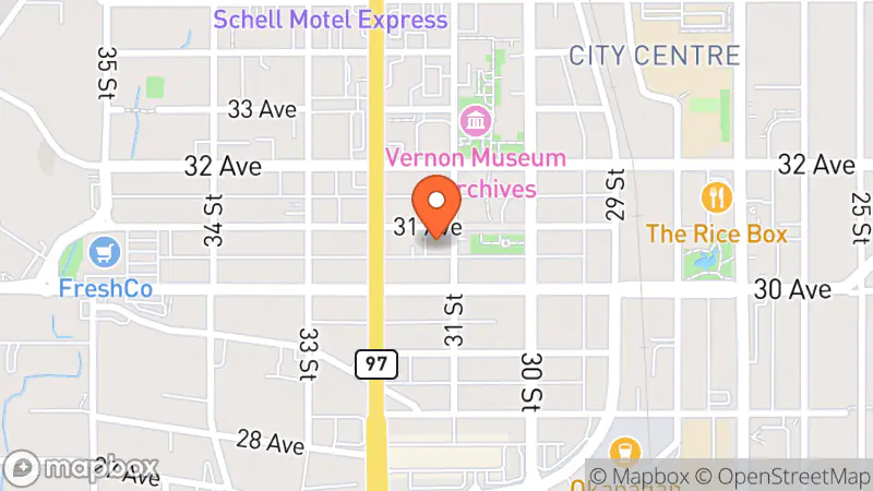 Map showing location of Pro-Life Thrift Store