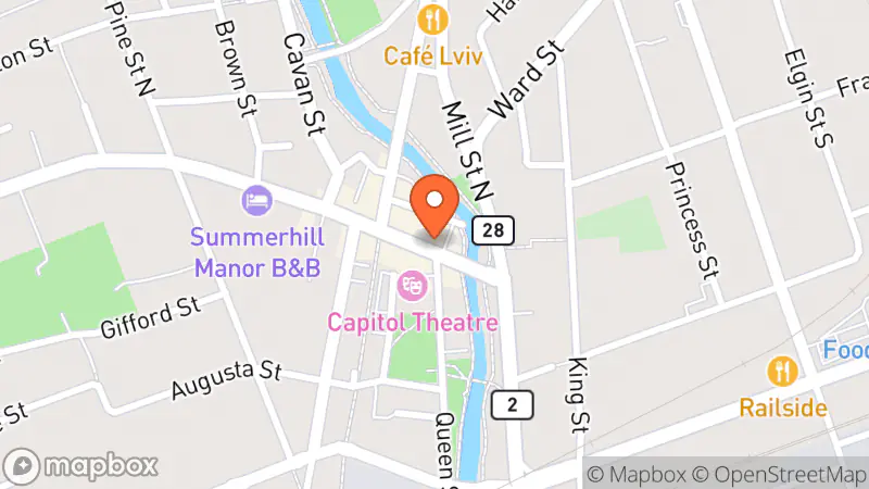 Map showing location of Purpose Thrift Store