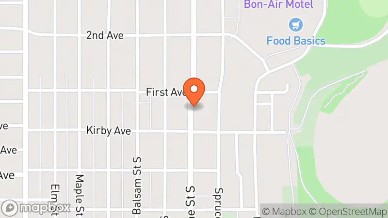 Map showing location of Queens Second Hand Store