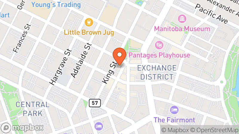 Map showing location of Red River Book Store