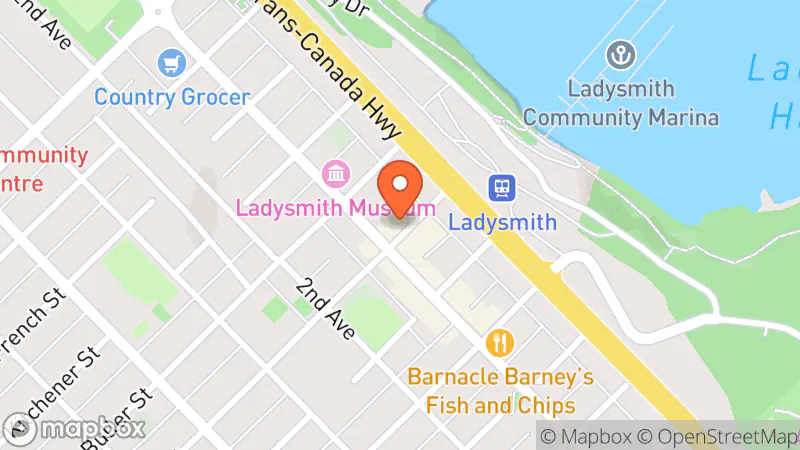 Map showing location of Red's Emporium