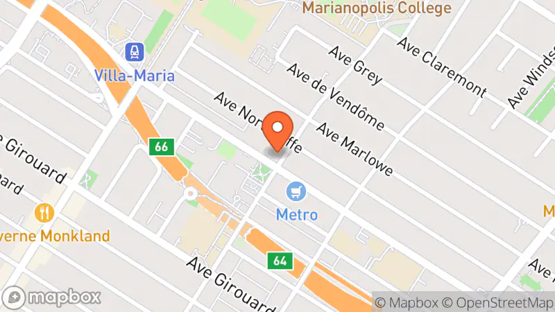 Map showing location of Renaissance Librairie Notre-Dame-de-Grâce