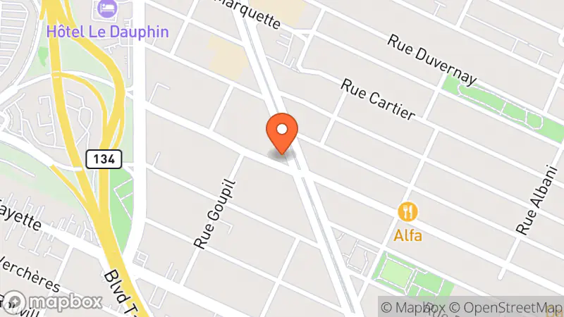 Map showing location of Restaurant famille créole snec