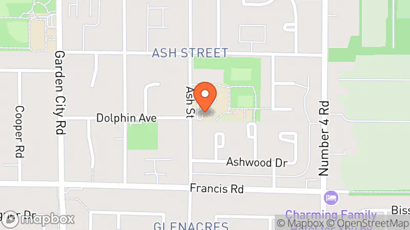 Map showing location of Richmond Family Place Thrift Store