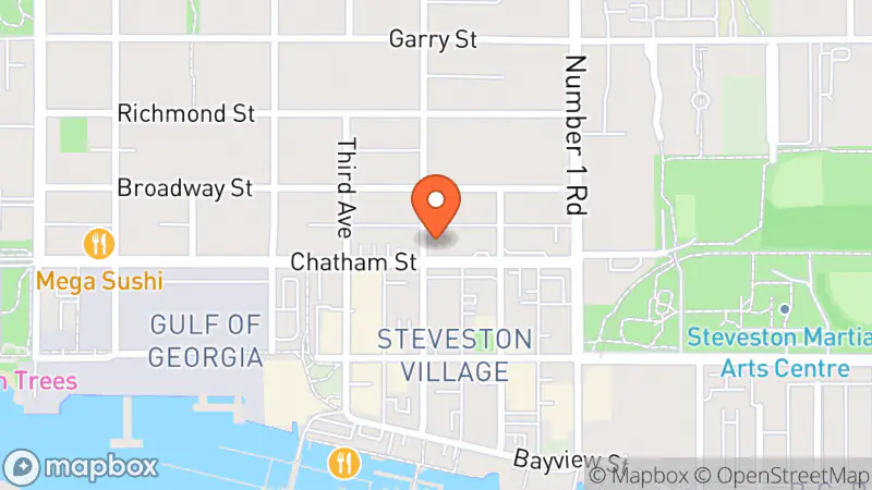 Map showing location of Richmond Hospital Healthcare Auxiliary Thrift Shop