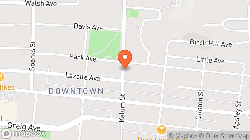 Map showing location of Salvation Army Thrift Store & Food Bank