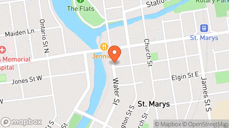 Map showing location of Salvation Army Thrift Store