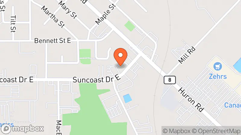 Map showing location of Salvation Army Thrift Store