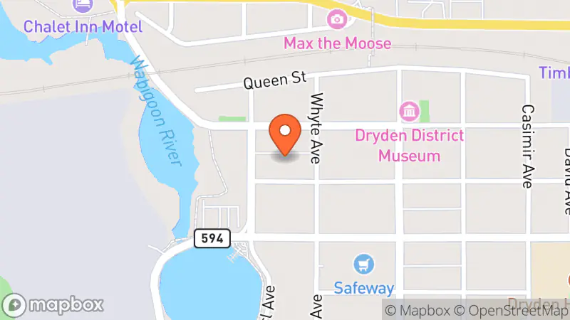 Map showing location of Salvation Army Thrift Store