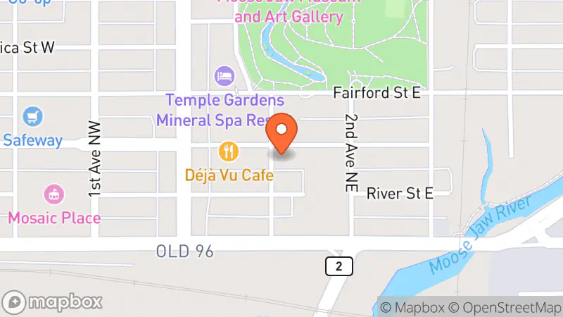 Map showing location of Salvation Army Thrift Store