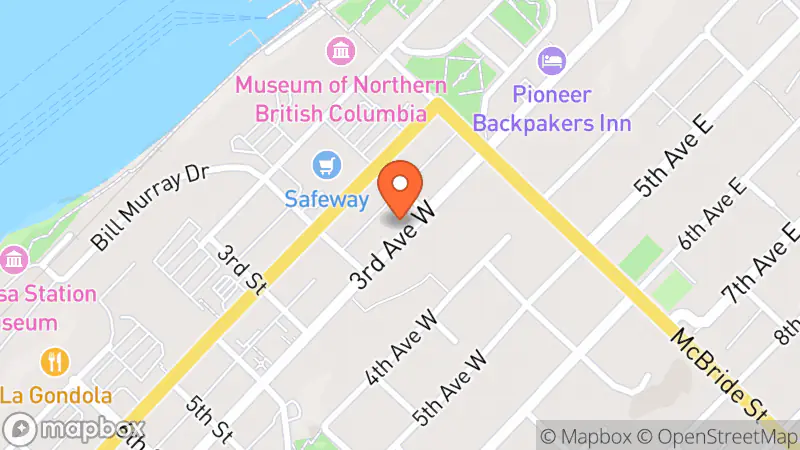 Map showing location of Salvation Army Thrift Store