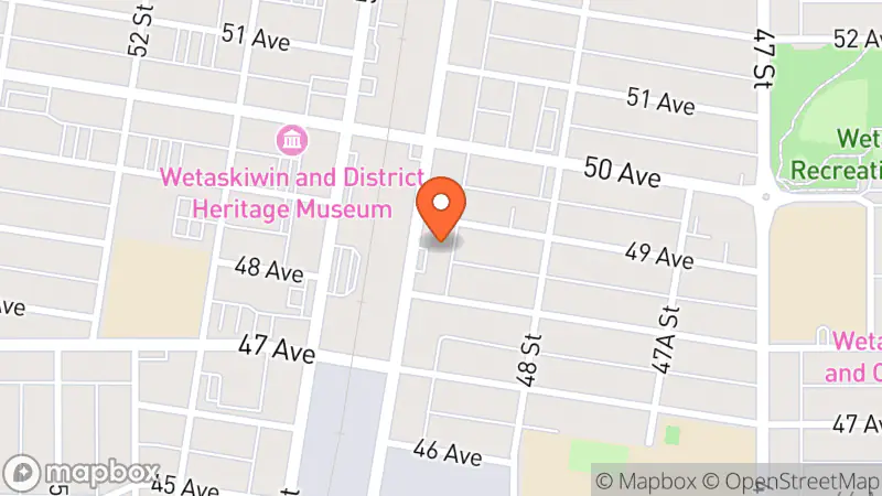 Map showing location of Salvation Army Thrift Store