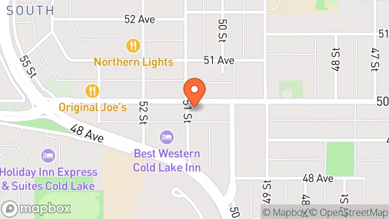 Map showing location of SAVERS Thrift Store Cold Lake