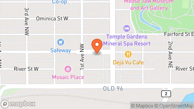 Map showing location of Second Chance Thrift Boutique