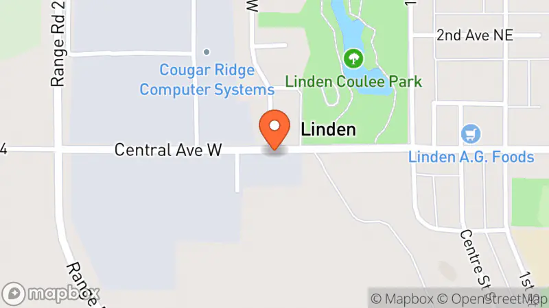 Map showing location of Second Harvest Thrift Store & More