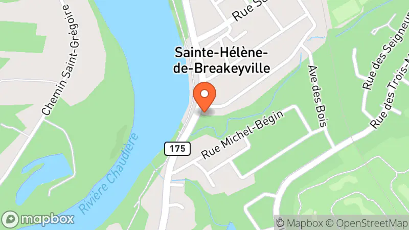 Map showing location of Service d'entraide de Breakeyville et Proches aidants Lévis