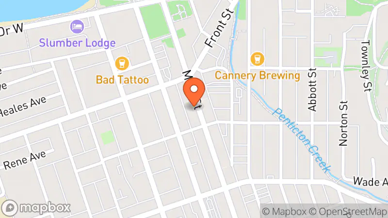 Map showing location of SHAX VINTAGE Penticton