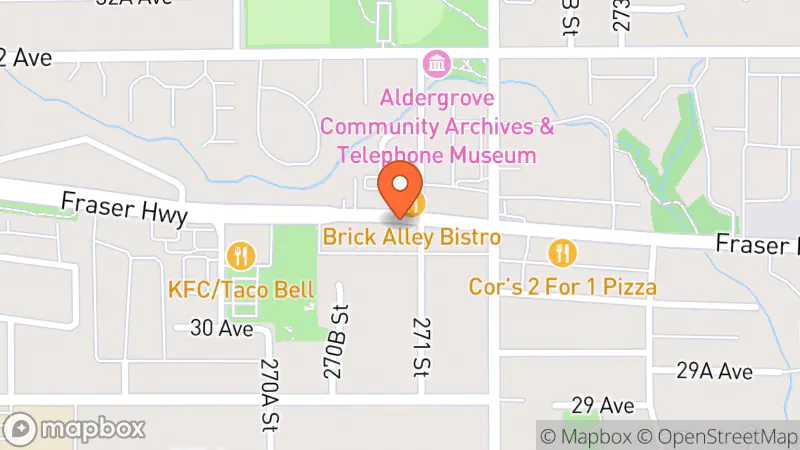 Map showing location of Shop Thrift Aldergrove - a Treasure Trove