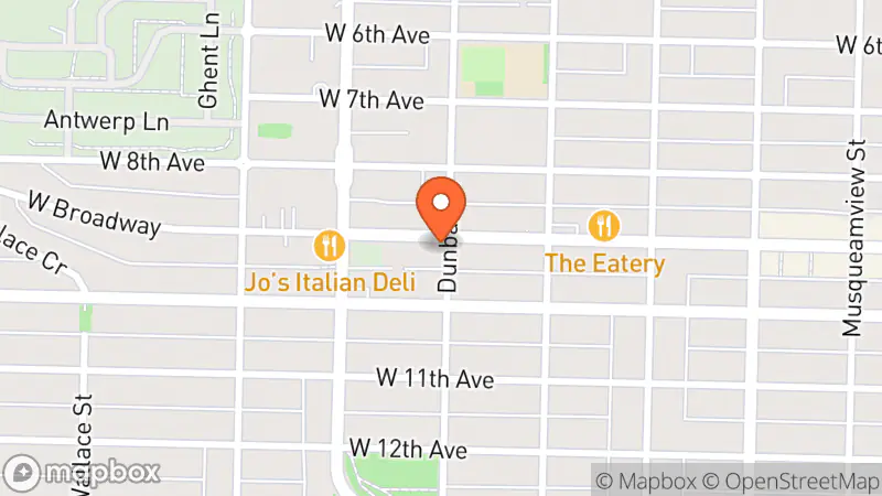 Map showing location of SPCA Thrift Store