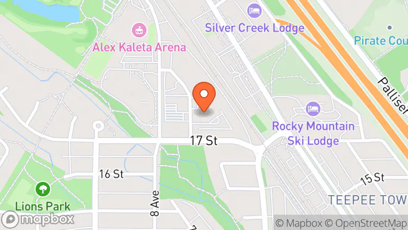 Map showing location of Sports Garage