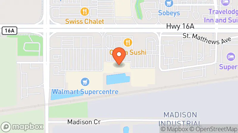 Map showing location of Spruce Grove Sunrise Goodwill Donation Centre