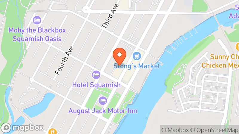 Map showing location of Squamish Community Bookstore