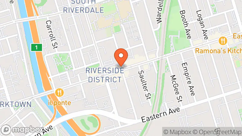 Map showing location of St. John's Eco Market