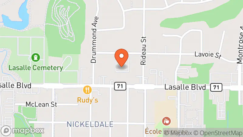 Map showing location of St-Vincent De Paul