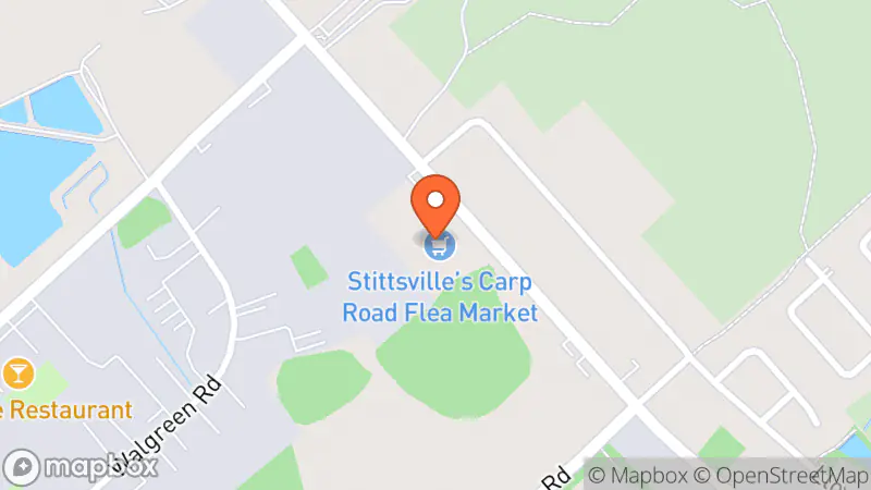 Map showing location of Stittsville's Carp Road Flea Market