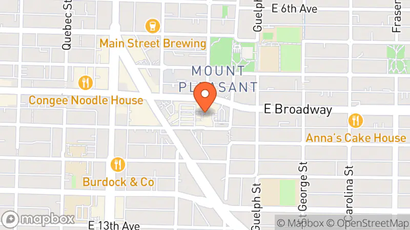 Map showing location of Stoxx Thrift & Vintage Vancouver @ Kingsgate Mall In Store Shopping