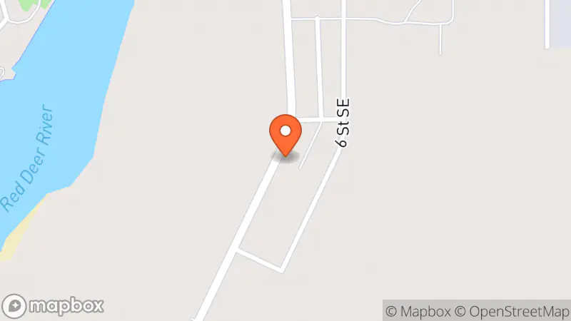 Map showing location of Sundre Thrift Shop