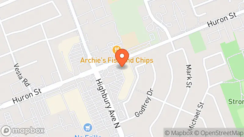 Map showing location of Talize Thrift Store