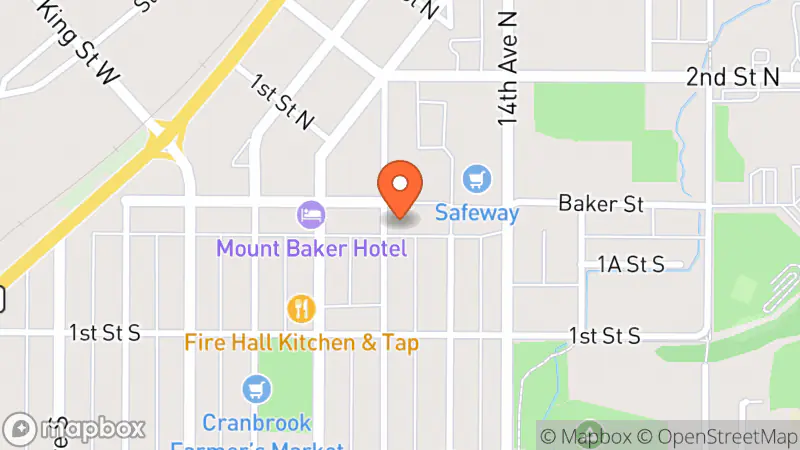 Map showing location of The Cellar thrift store