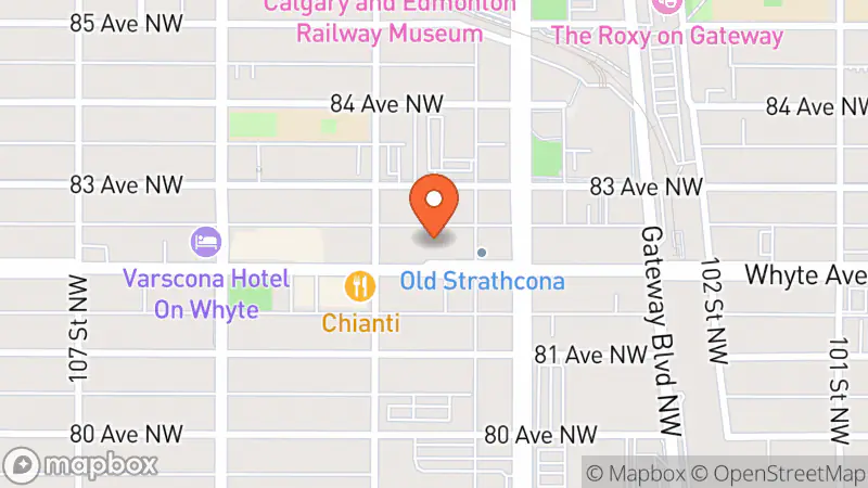 Map showing location of The Flea Edmonton