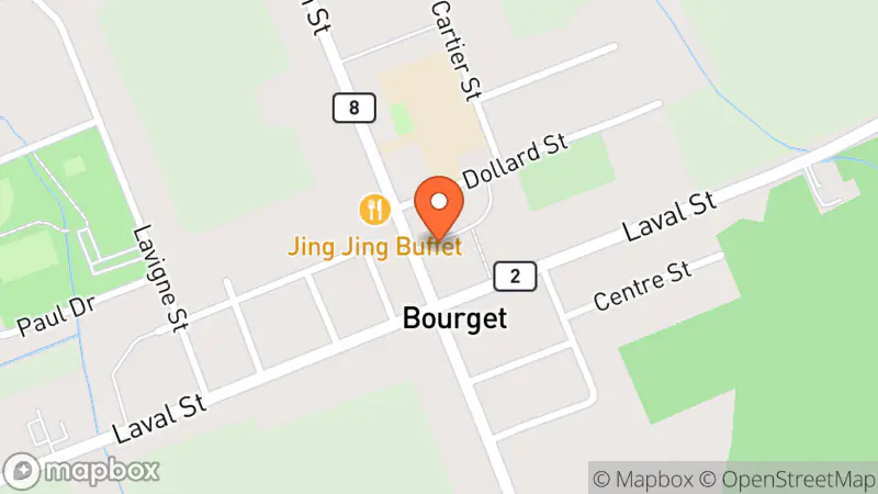 Map showing location of The Friendship Chest/Le Coffre de l'Amitié