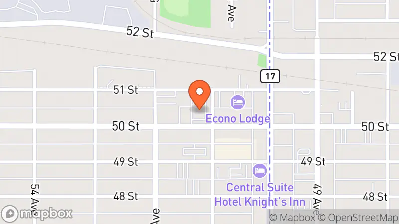 Map showing location of The Olive Tree Thrift Store