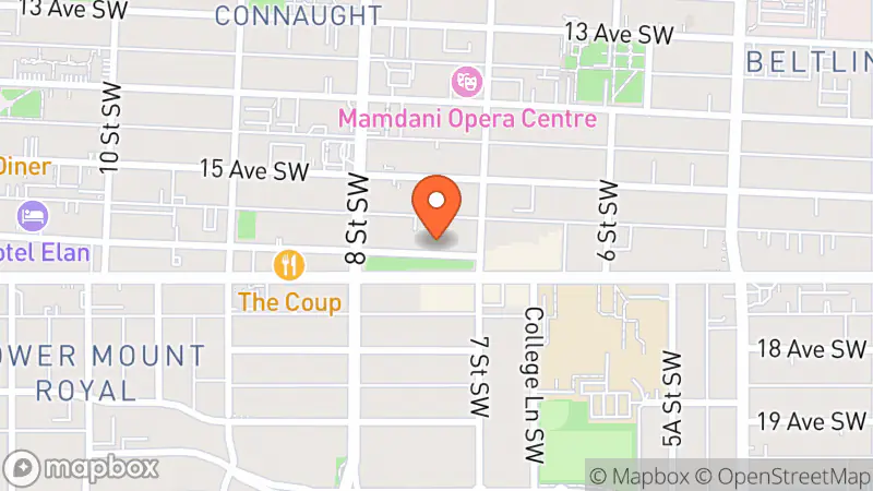 Map showing location of The Peacock Boutique Consignment (17th Avenue)