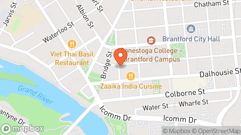 Map showing location of The Pop-Up Shop Brantford