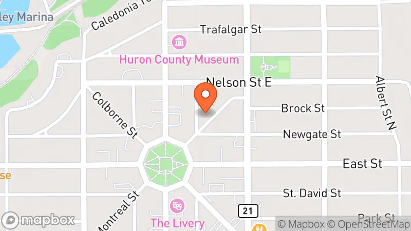 Map showing location of The Red Door