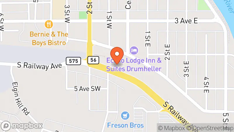 Map showing location of The Salvation Army Drumheller