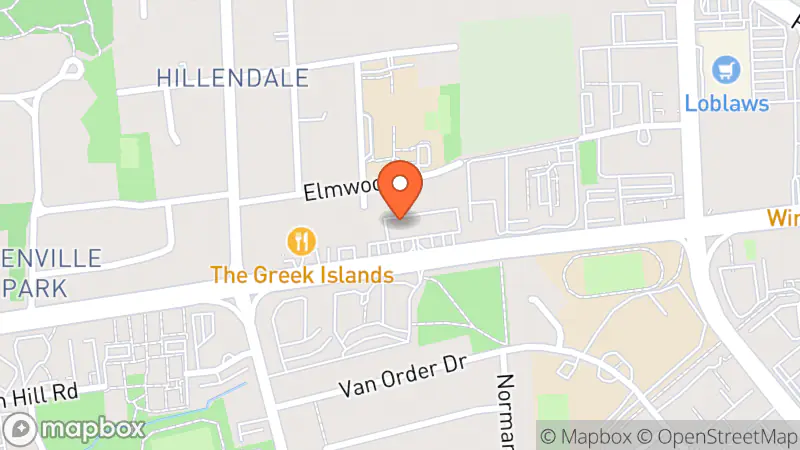 Map showing location of The Salvation Army; Family Thrift Store