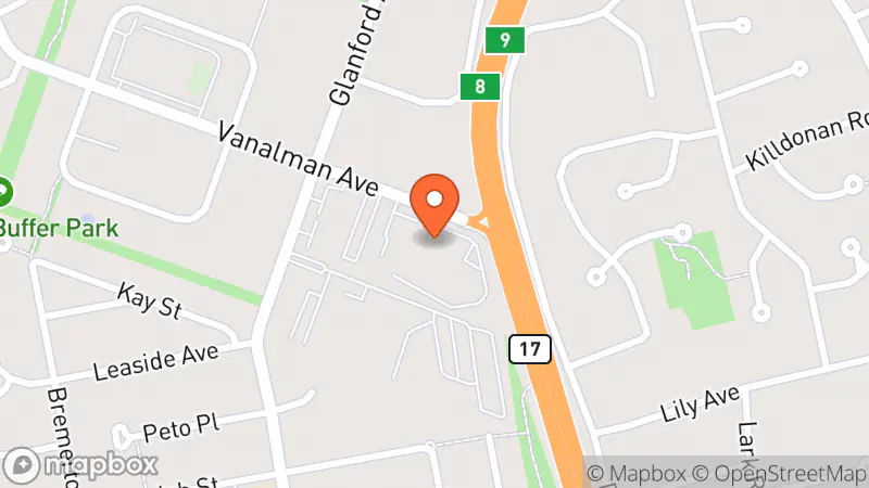 Map showing location of The Salvation Army Thrift Store Donor Welcome Centre
