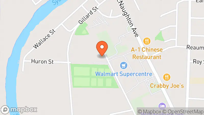 Map showing location of The Salvation Army Thrift Store in Wallaceburg