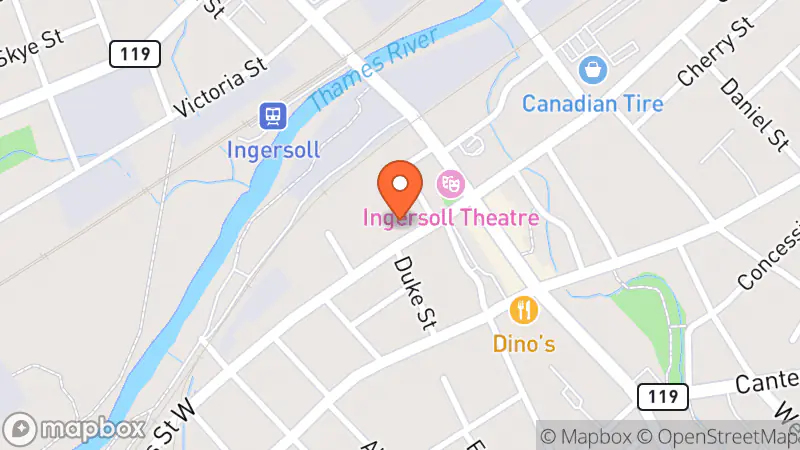 Map showing location of The Salvation Army Thrift Store - Ingersoll