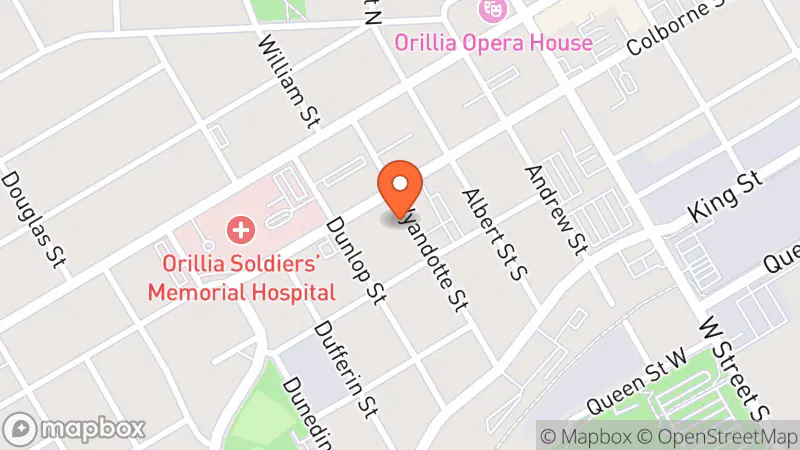 Map showing location of The Salvation Army Thrift Store