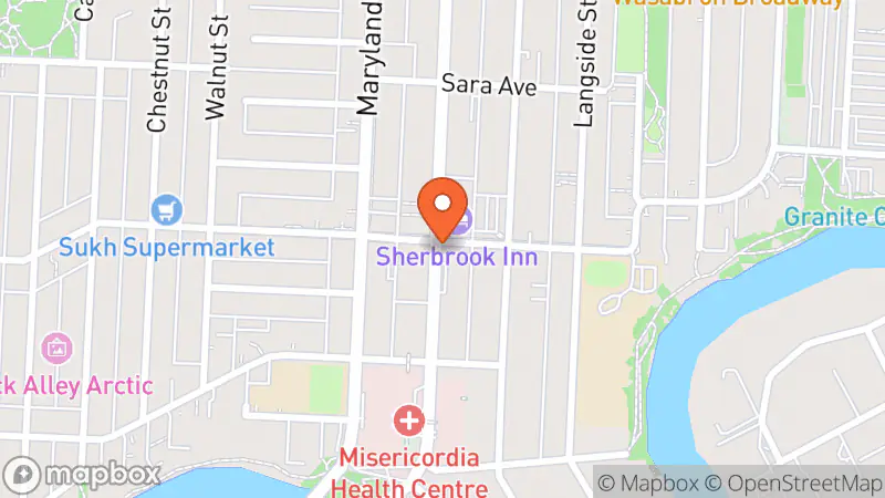 Map showing location of The Salvation Army Thrift Store