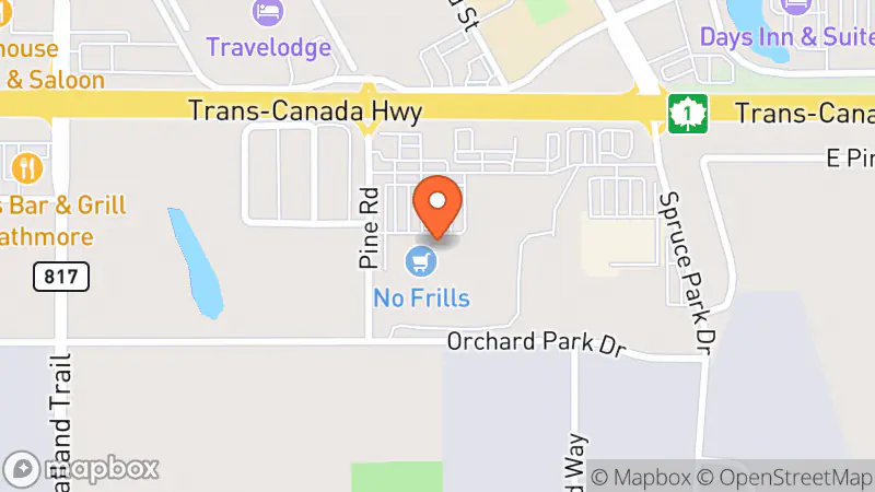 Map showing location of The Salvation Army Thrift Store